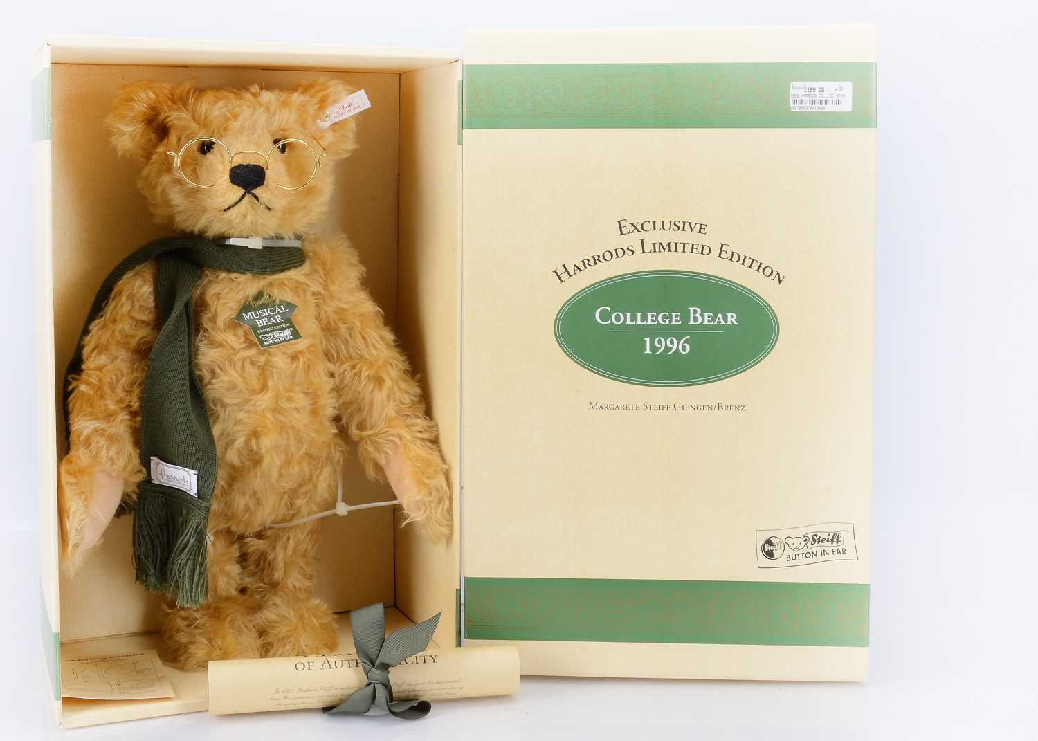 Lot 57 - A Steiff limited edition Harrods Musical College Teddy Bear