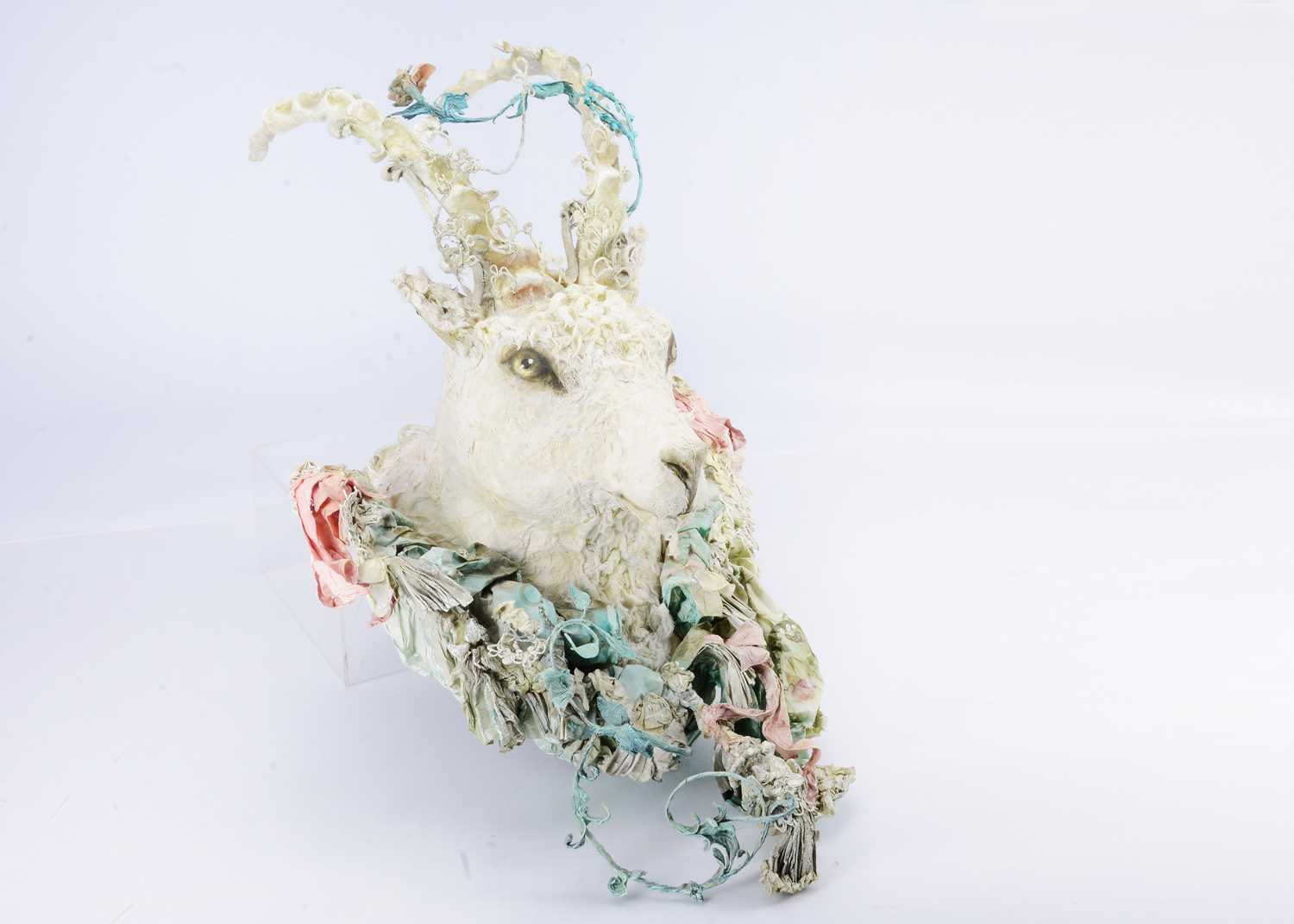 Lot 87 - A Laetita Mieral ‘Merveilles en Papier’ Ibex mounted head Fairy Tale Wall plaque