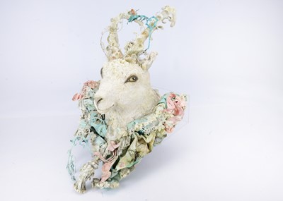 Lot 87 - A Laetita Mieral ‘Merveilles en Papier’ Ibex mounted head Fairy Tale Wall plaque