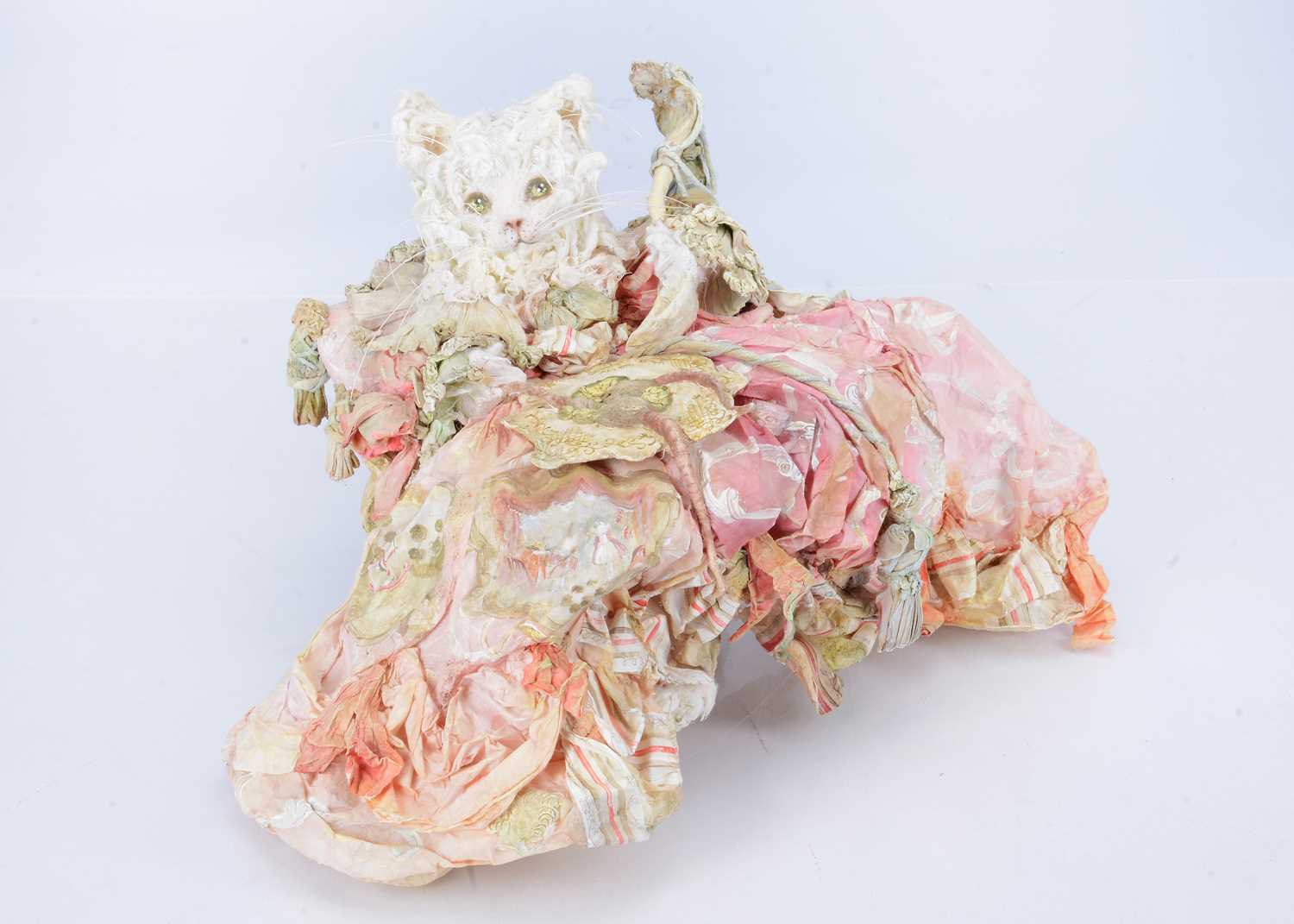 Lot 88 - A Laetita Mieral ‘Merveilles en Papier’  the White cat eats Supper