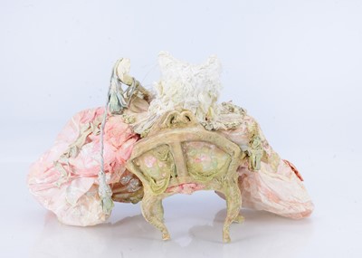 Lot 88 - A Laetita Mieral ‘Merveilles en Papier’  the White cat eats Supper