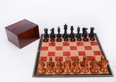 Lot 128 - A  late 19th century Jaques and Son Staunton Chessmen