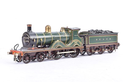 Lot 562 - Scratch-built 0 Gauge SECR green Wainwright Class D 4-4-0 Locomotive and Tender