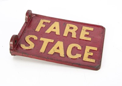 Lot 563 - Cast Iron Bus Fare Stage Sign