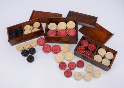 Lot 162 - Three bone draught sets