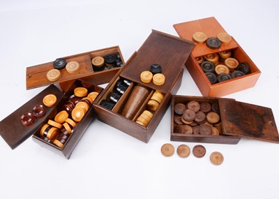 Lot 166 - Five sets of draughts