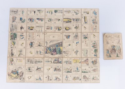 Lot 172 - A Carl Hoffmann (Stuttgart Germany) ’Neuestes Eisenbahn-Dampfschiff-Post- und Reise-Spiel’ printed folding game, circa 1850