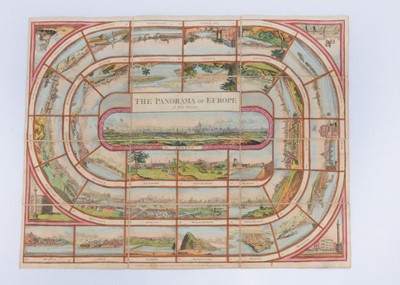 Lot 180 - A John and Edward Wallis ‘The Panorama of Europe - a New Game’ printed folding game, circa 1815