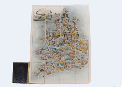 Lot 185 - An Edward Wallis ‘Picturesque Round Game of the Produce and Manufactures of the Counties of England and Wales’ printed folding game, circa 1830