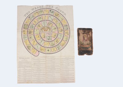Lot 191 - A John and Edward Walis ‘Who Wears the Crown - an Entire New Game’ printed folding game, circa 1815