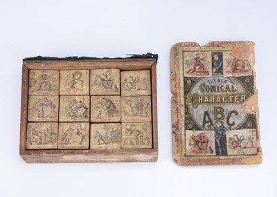 Lot 200 - An 19th century ‘The New Comical Character ABC’ picture block alphabet