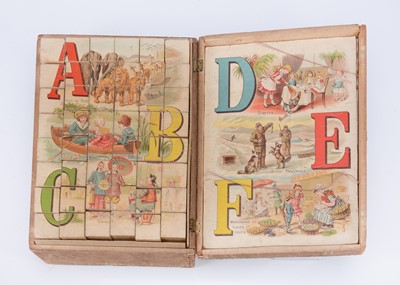 Lot 202 - A late 19th century boxed set of picture alphabet