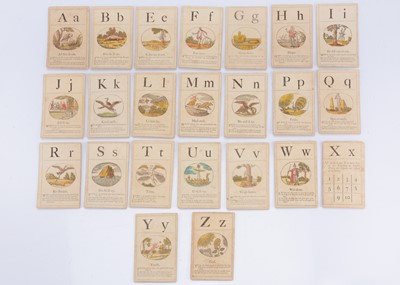 Lot 203 - An incomplete set of 18th century Alphabet game cards