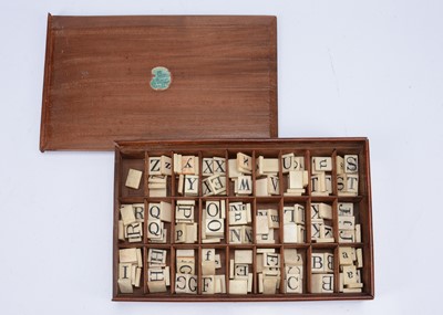 Lot 209 - An 19th century E.C. Spurin bone alphabet boxed set