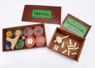 Lot 213 - A mid 19th century ‘The Game of Cannonade or Castle Bagatelle’ game