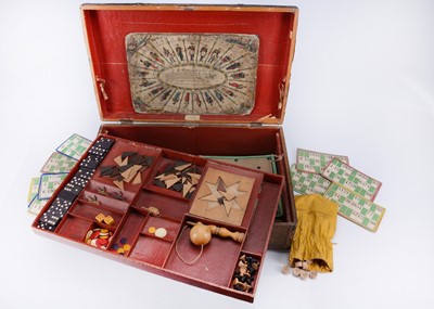 Lot 225 - An early 20th century French games compendium trunk