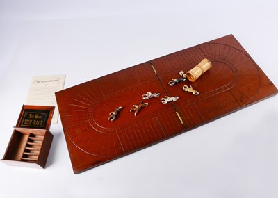 Lot 232 - A late 19th century solid mahogany Steeple Chase folding board