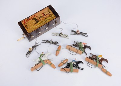 Lot 236 - Four Britains lead hollow-cast race horse game pieces