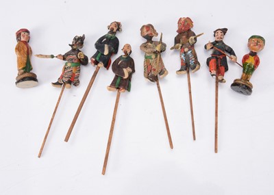 Lot 273 - Six Chinese wax or clay theatrical figures