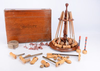 Lot 281 - A late 19th century table croquet