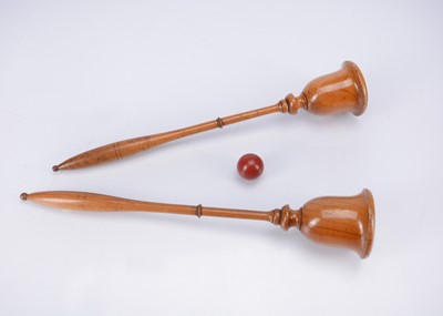 Lot 283 - A  pair of 19th century English treen cup and ball catchers