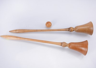 Lot 284 - A  pair of 19th century English treen cup and ball catchers