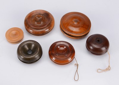 Lot 288 - Four 19th century turned treen yo-yos