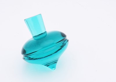 Lot 292 - A recent Sevres Crystal dark turquoise glass spinning top