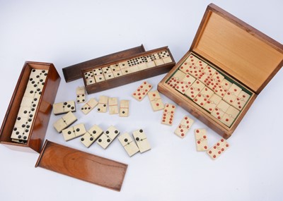 Lot 300 - Three sets of bone dominos