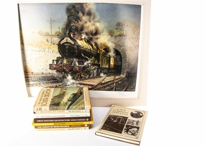 Lot 619 - Terence Cuneo Signed Limited Edition Print King George Vth and a Number of GWR/Welsh Borders Railway Books