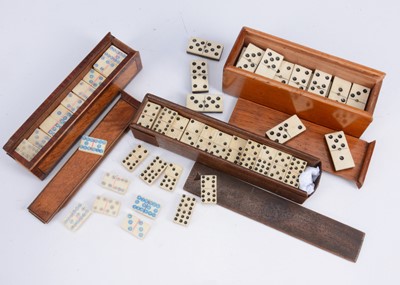 Lot 303 - Three sets of bone dominoes