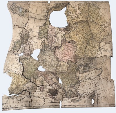 Lot 305 - A late 18th century ‘A New Map of Europe dissected into Empires & Kingdoms for Teaching of Geography’ dissected puzzle