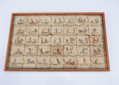 Lot 306 - An early 19th century dissected puzzle of the multiplication tables
