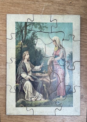 Lot 321 - A late 19th century double sided dissected religious puzzle