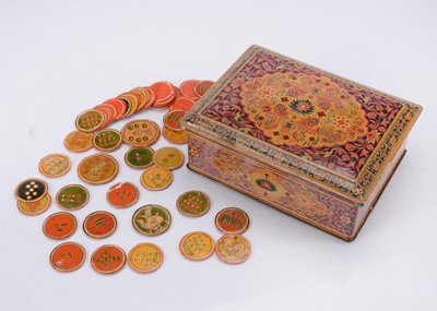 Lot 330 - A quantity of Ganjpa or Ganjifa papier-mâché Indian playing cards