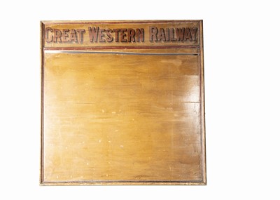 Lot 625 - GWR Painted Wooden Railway Station Notice Board