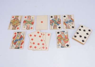 Lot 377 - An early 19th century German Hamburg pattern Christoffer, Cornelius & Peter Suhr playing cards