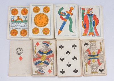 Lot 380 - Two packs of hand block printed Spanish and Russian playing cards