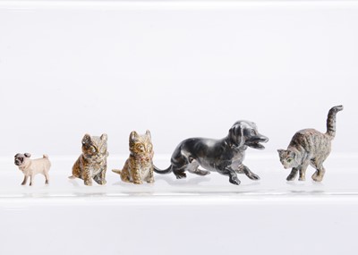 Lot 418 - A miniature Viennese cold painted pug dog