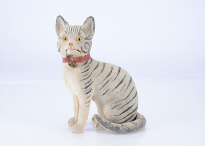 Lot 434 - An early 20th century German tabby cat squeak toy
