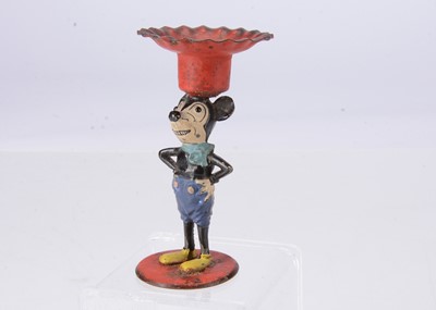 Lot 459 - A 1930s German lead Mickey Mouse candlestick