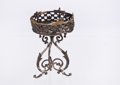 Lot 480 - A late 19th century German soft-metal dolls’ house plant stand