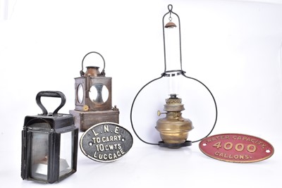 Lot 639 - Railway Lamps and Metal Plaques