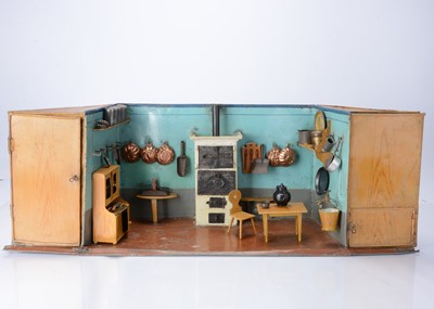 Lot 494 - A large late 19th century Rock & Graner type doll’s kitchen