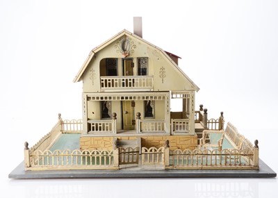 Lot 509 - An unusual 1930s Wagner dolls’ house with garden