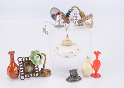Lot 517 - Dolls’ house vases and lighting