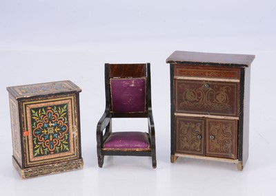Lot 518 - Late 19th century dolls’ house furniture