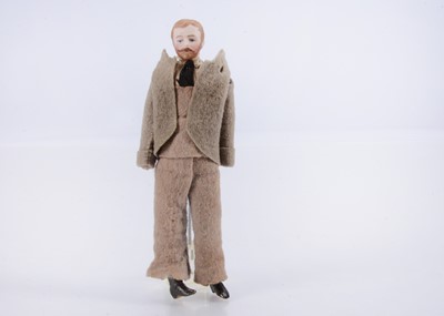 Lot 530 - A fine bisque gentleman dolls’ house doll, possibly by Simon & Halbig