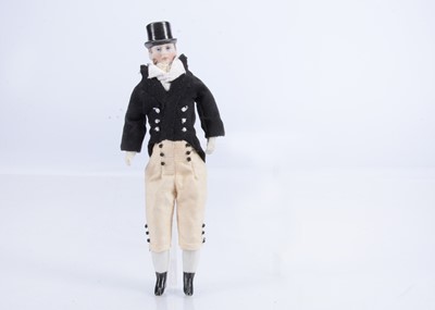 Lot 537 - A fine and rare Simon & Halbig large scale bisque shoulder-head male dolls’ house doll