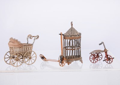 Lot 554 - 1900-1910 German soft metal dolls’ house chattels